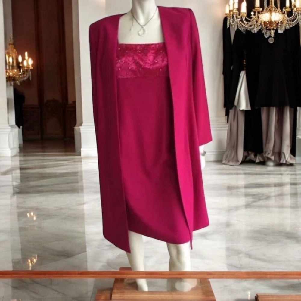 Nah Nah,Woman,Dress+Jacket,Red,Sz 10,Sleeveless,Knee length,Jacket Long Sleeve.!